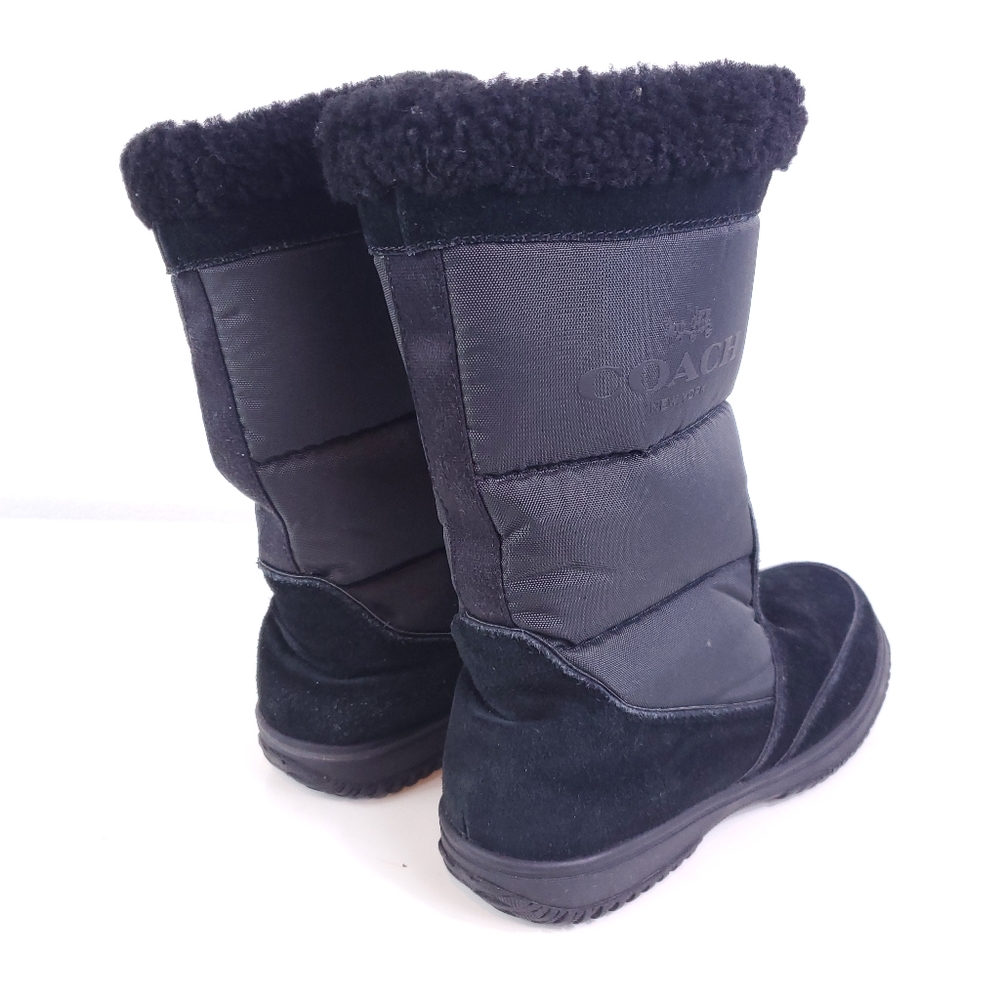 COACH New York Black Sherman Winter Boots with Fur Lining  - Picture 5 of 7